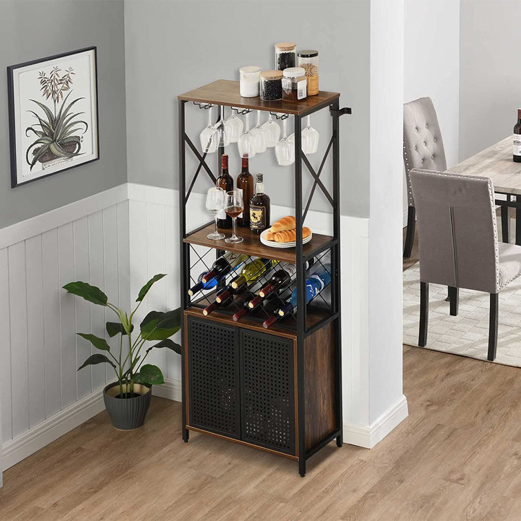 Rustic bar cabinet on sale with wine storage